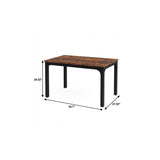 46" Brown and Black Wood and Iron Dining Table - HomeRoots - Flyclothing LLC