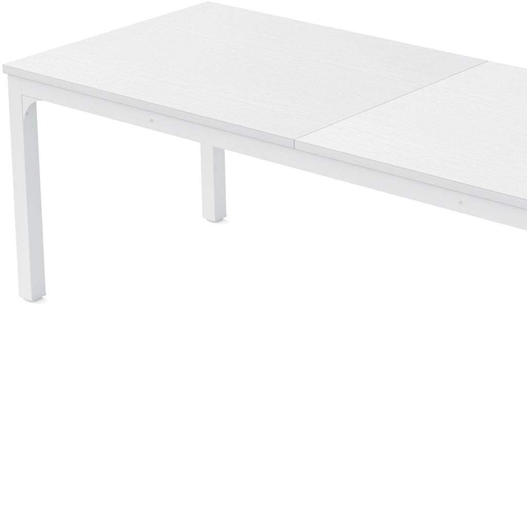 46" White Wood and Iron Dining Table - HomeRoots - Flyclothing LLC