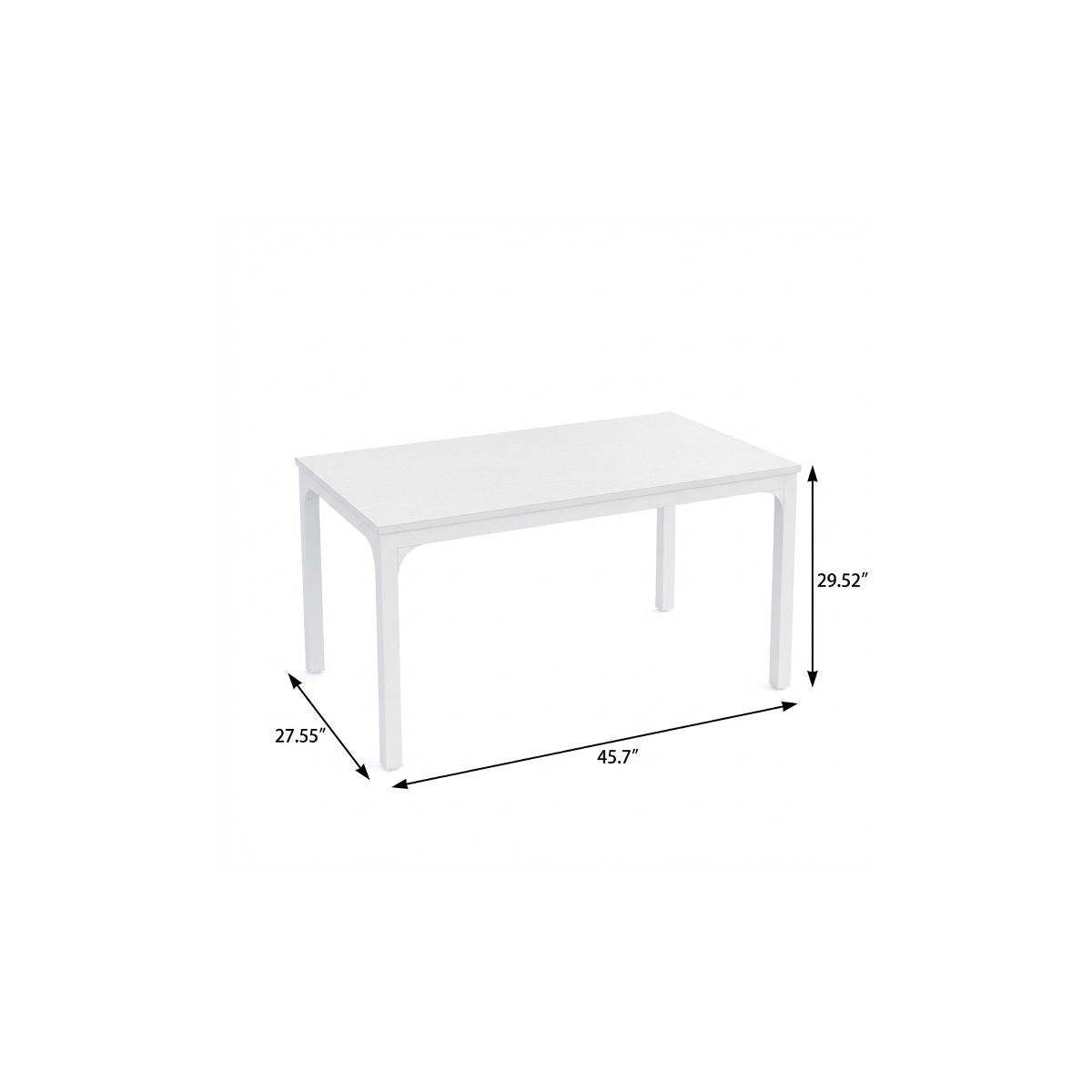 46" White Wood and Iron Dining Table - HomeRoots - Flyclothing LLC