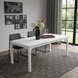 46" White Wood and Iron Dining Table - HomeRoots - Flyclothing LLC