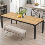 46" Natural and Black Wood and Iron Dining Table - HomeRoots - Flyclothing LLC