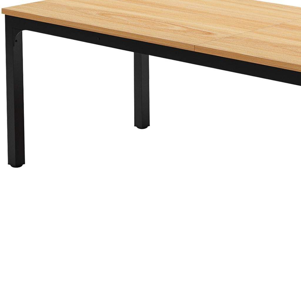 46" Natural and Black Wood and Iron Dining Table - HomeRoots - Flyclothing LLC