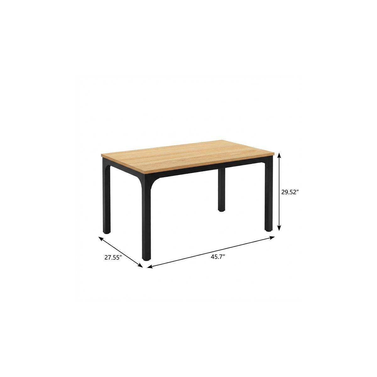 46" Natural and Black Wood and Iron Dining Table - HomeRoots - Flyclothing LLC