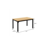 46" Natural and Black Wood and Iron Dining Table - HomeRoots - Flyclothing LLC