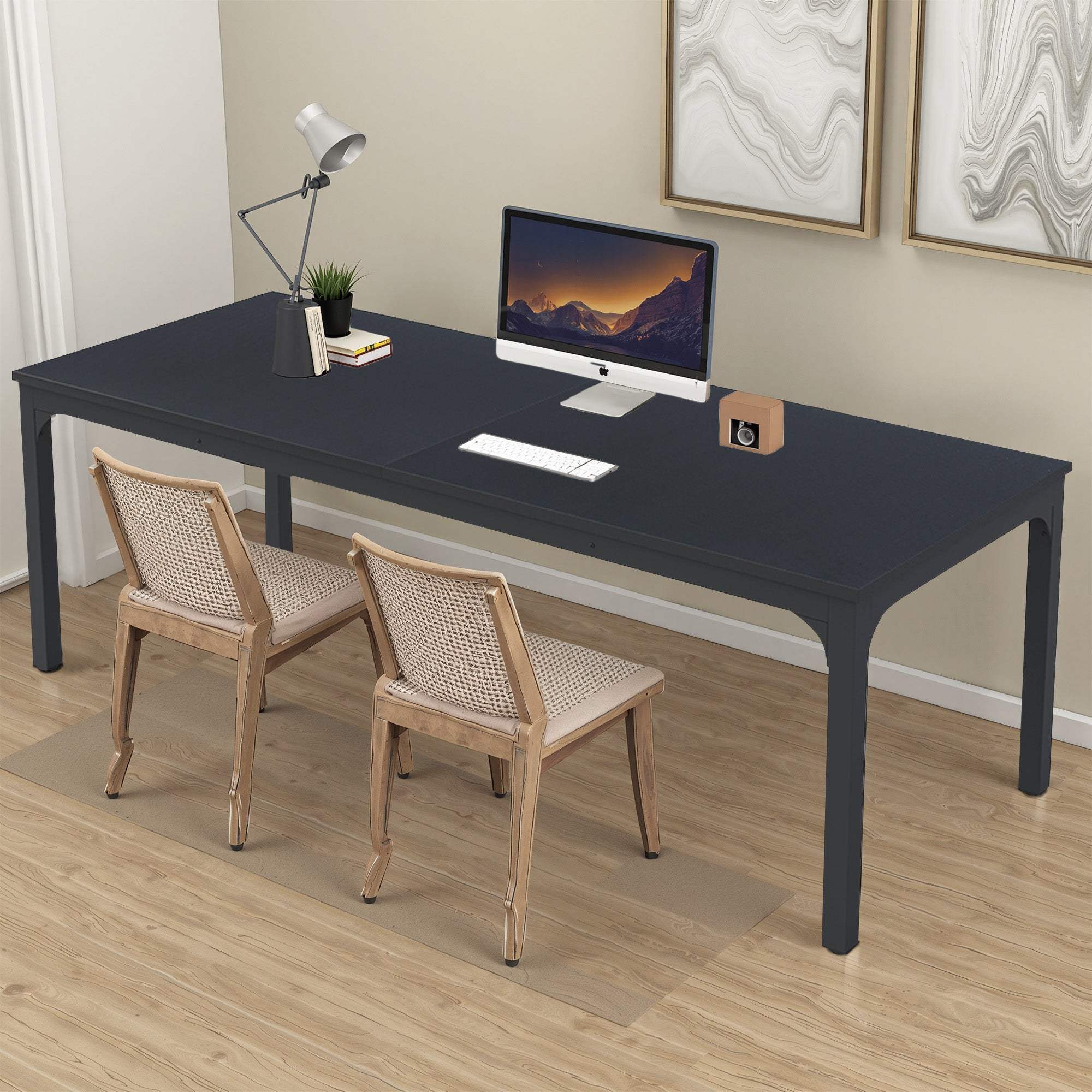46" Black Wood and Iron Dining Table - HomeRoots - Flyclothing LLC