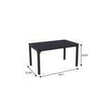 46" Black Wood and Iron Dining Table - HomeRoots - Flyclothing LLC