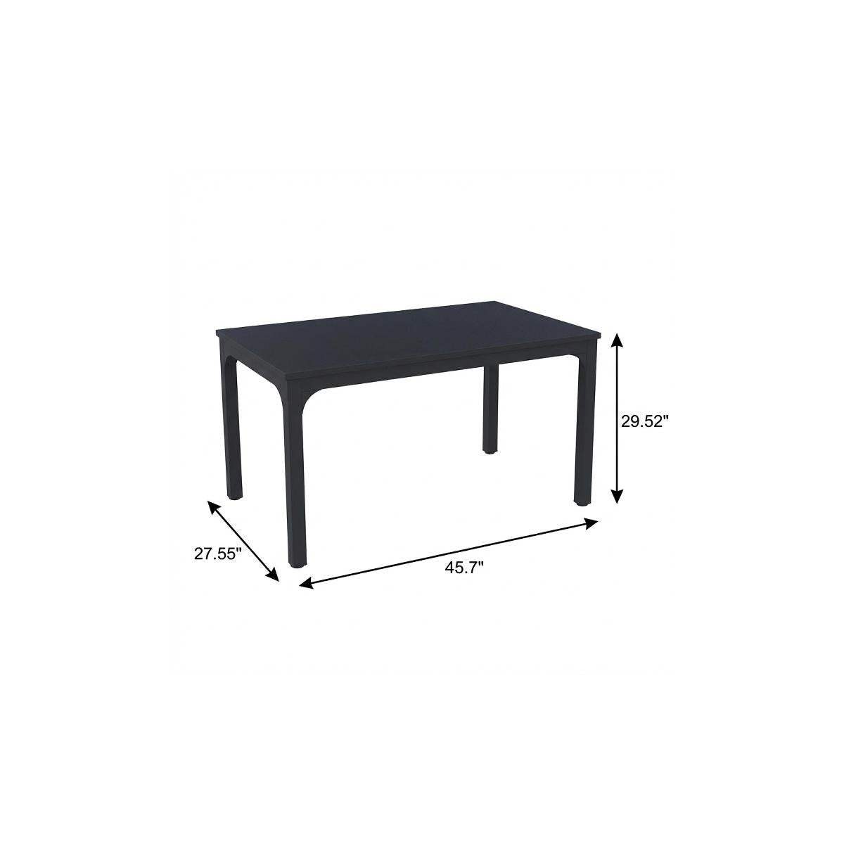 46" Black Wood and Iron Dining Table - HomeRoots - Flyclothing LLC