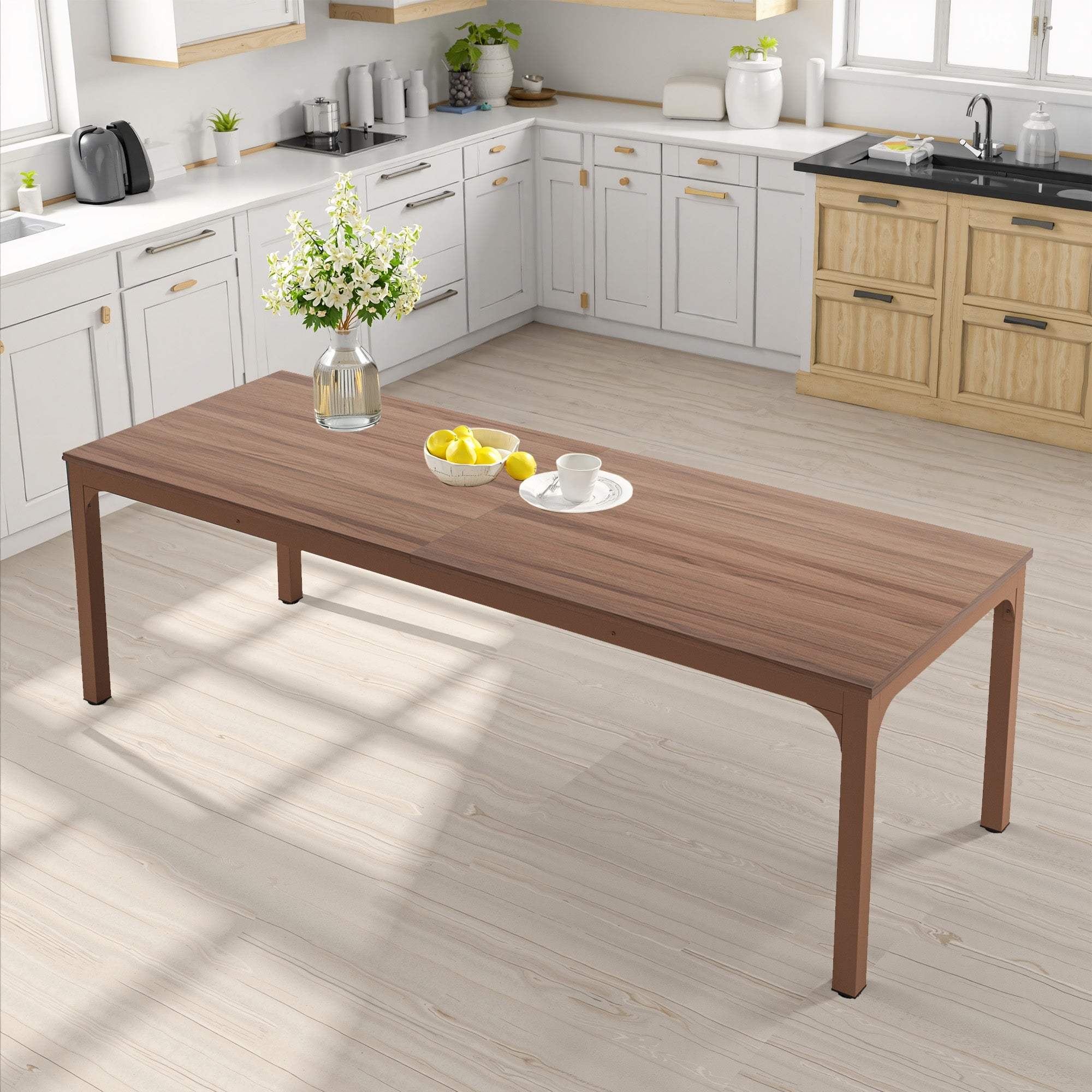 46" Brown Wood and Iron Dining Table - HomeRoots - Flyclothing LLC