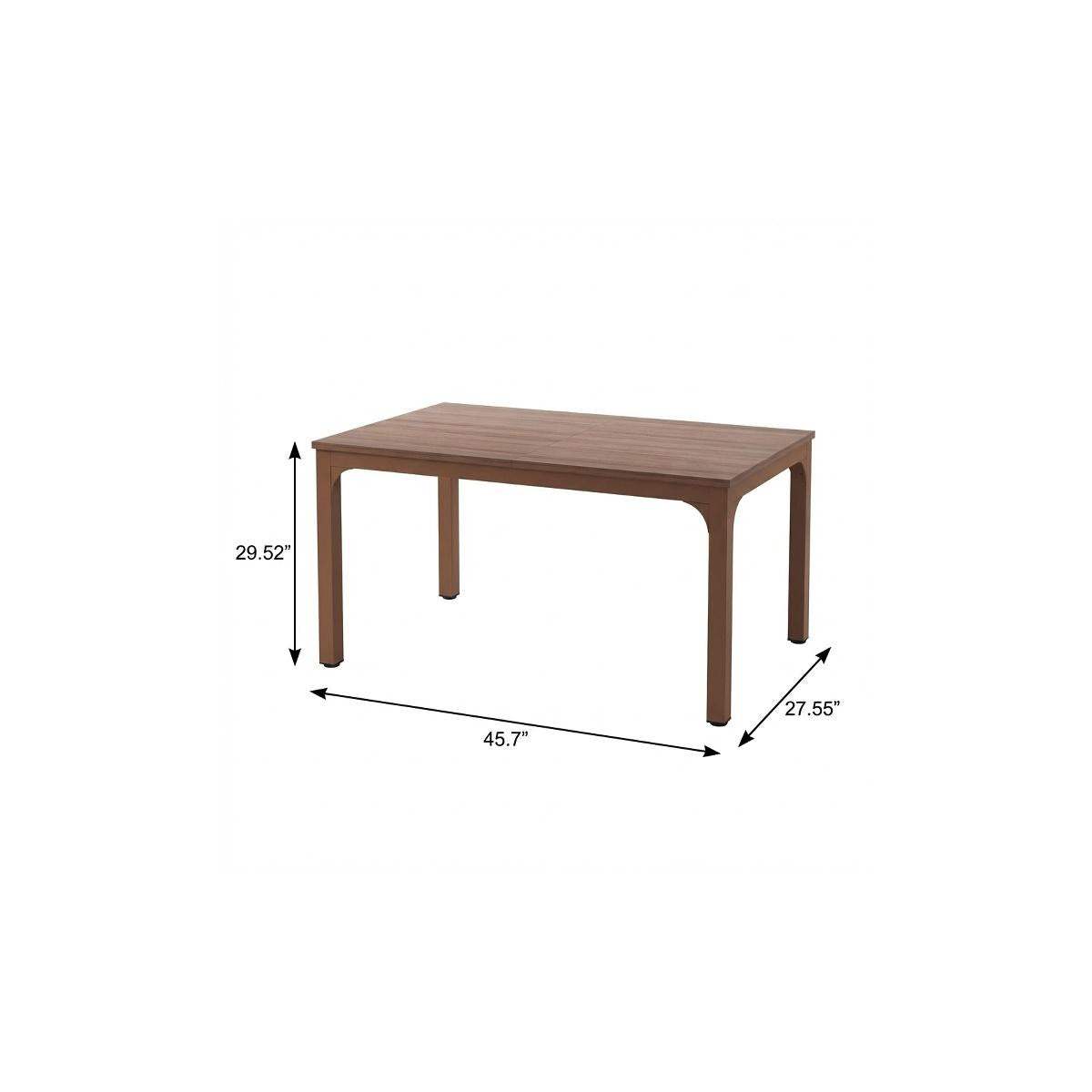 46" Brown Wood and Iron Dining Table - HomeRoots - Flyclothing LLC