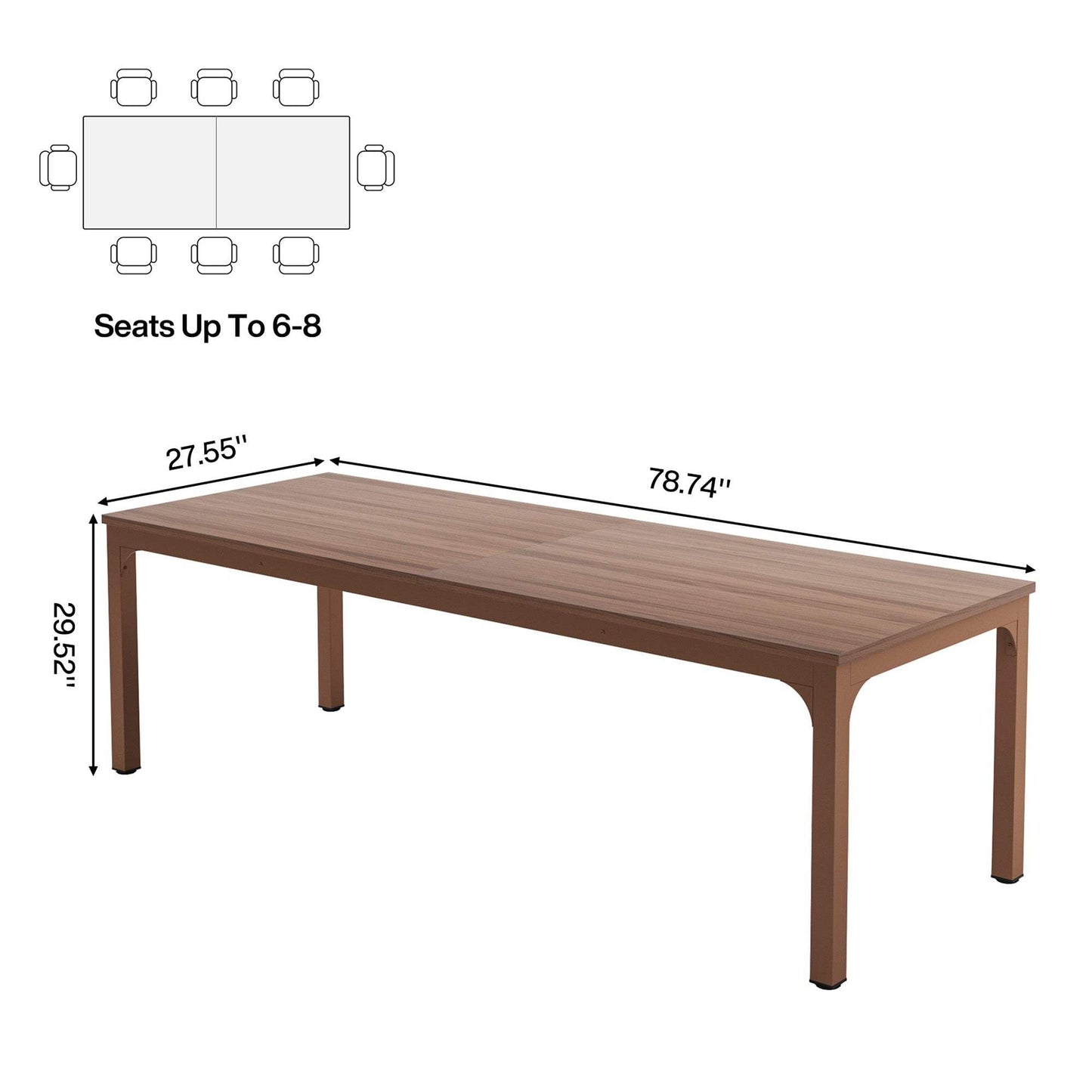 46" Brown Wood and Iron Dining Table - HomeRoots - Flyclothing LLC