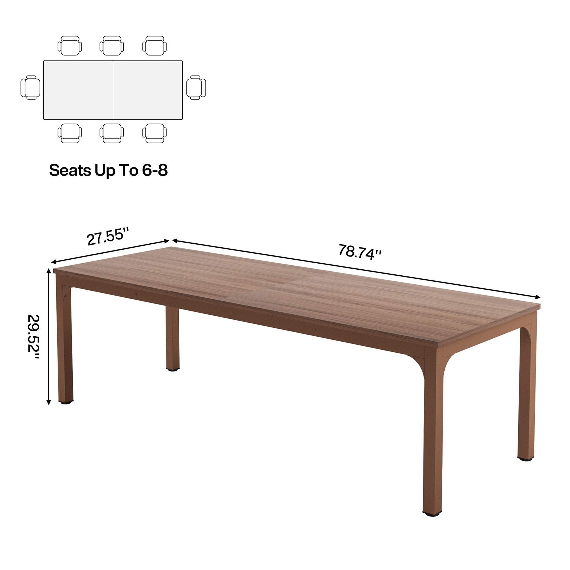 46" Brown Wood and Iron Dining Table - HomeRoots - Flyclothing LLC