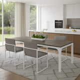 46" Gray and White Wood and Iron Dining Table - HomeRoots - Flyclothing LLC