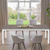 46" Gray and White Wood and Iron Dining Table - HomeRoots - Flyclothing LLC
