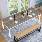 46" Gray and White Wood and Iron Dining Table - HomeRoots - Flyclothing LLC