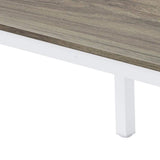 46" Gray and White Wood and Iron Dining Table - HomeRoots - Flyclothing LLC