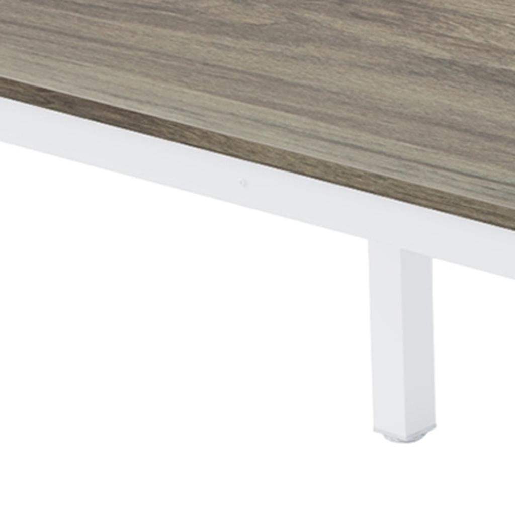 46" Gray and White Wood and Iron Dining Table - HomeRoots - Flyclothing LLC