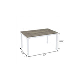 46" Gray and White Wood and Iron Dining Table - HomeRoots - Flyclothing LLC