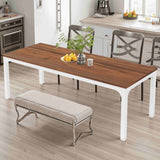 46" Brown and White Wood and Iron Dining Table - HomeRoots - Flyclothing LLC