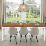46" Brown and White Wood and Iron Dining Table - HomeRoots - Flyclothing LLC