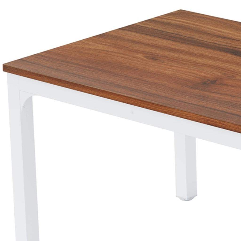 46" Brown and White Wood and Iron Dining Table - HomeRoots - Flyclothing LLC