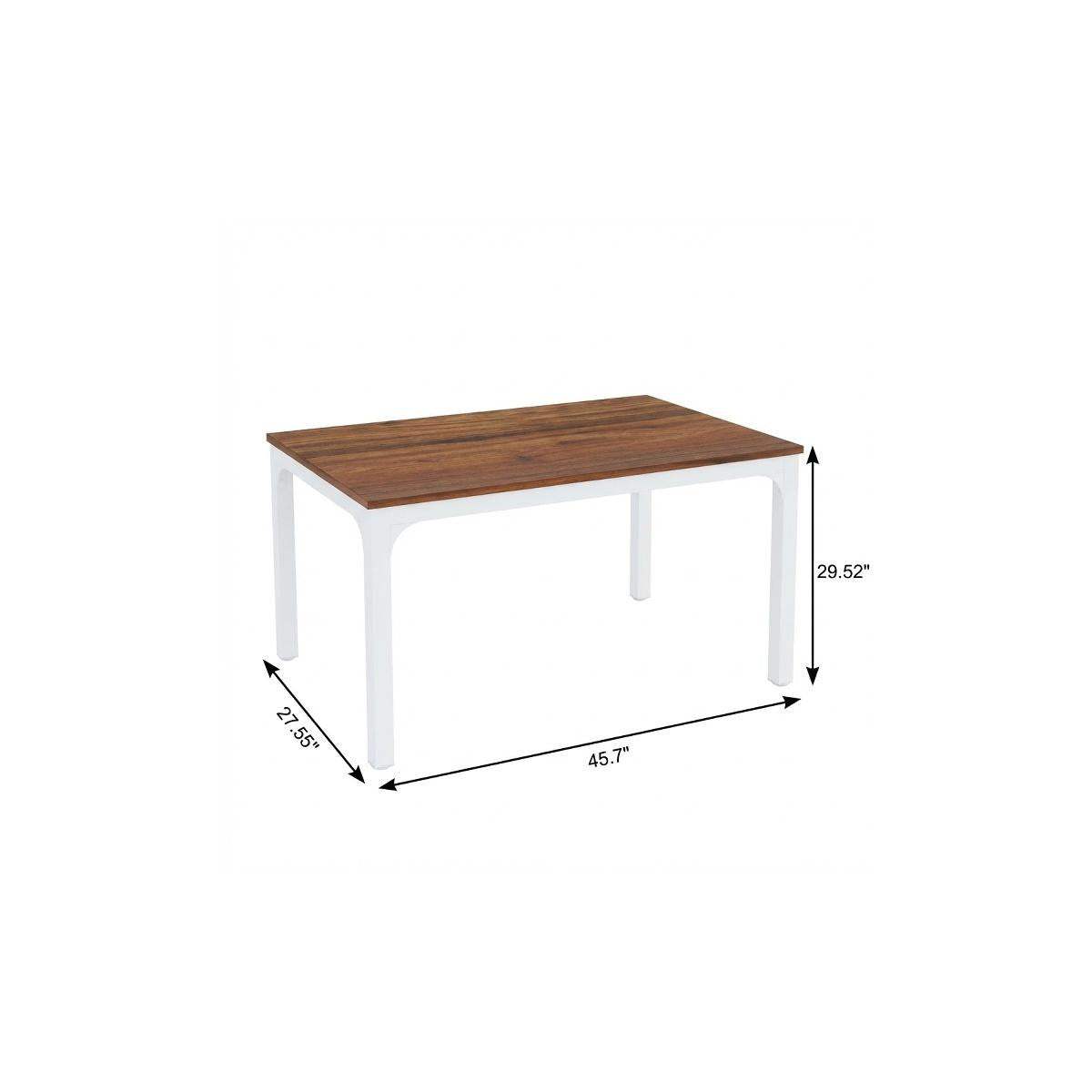 46" Brown and White Wood and Iron Dining Table - HomeRoots - Flyclothing LLC