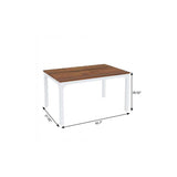 46" Brown and White Wood and Iron Dining Table - HomeRoots - Flyclothing LLC