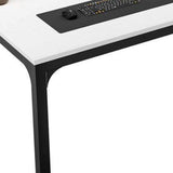 46" White and Black Wood and Iron Dining Table - HomeRoots - Flyclothing LLC