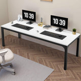 46" White and Black Wood and Iron Dining Table - HomeRoots - Flyclothing LLC