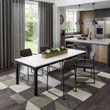 46" White and Black Wood and Iron Dining Table - HomeRoots - Flyclothing LLC