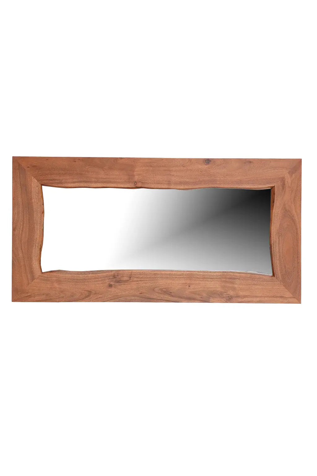 24" Brown Solid Wood Live Edge Freestanding and Wall Mount Accent Mirror - Homeroots - Flyclothing LLC