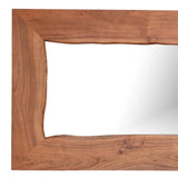 24" Brown Solid Wood Live Edge Freestanding and Wall Mount Accent Mirror - Homeroots - Flyclothing LLC