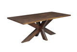 78" Brown Solid Wood Cross Leg Base Dining Table - HomeRoots - Flyclothing LLC