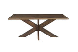 78" Brown Solid Wood Cross Leg Base Dining Table - HomeRoots - Flyclothing LLC