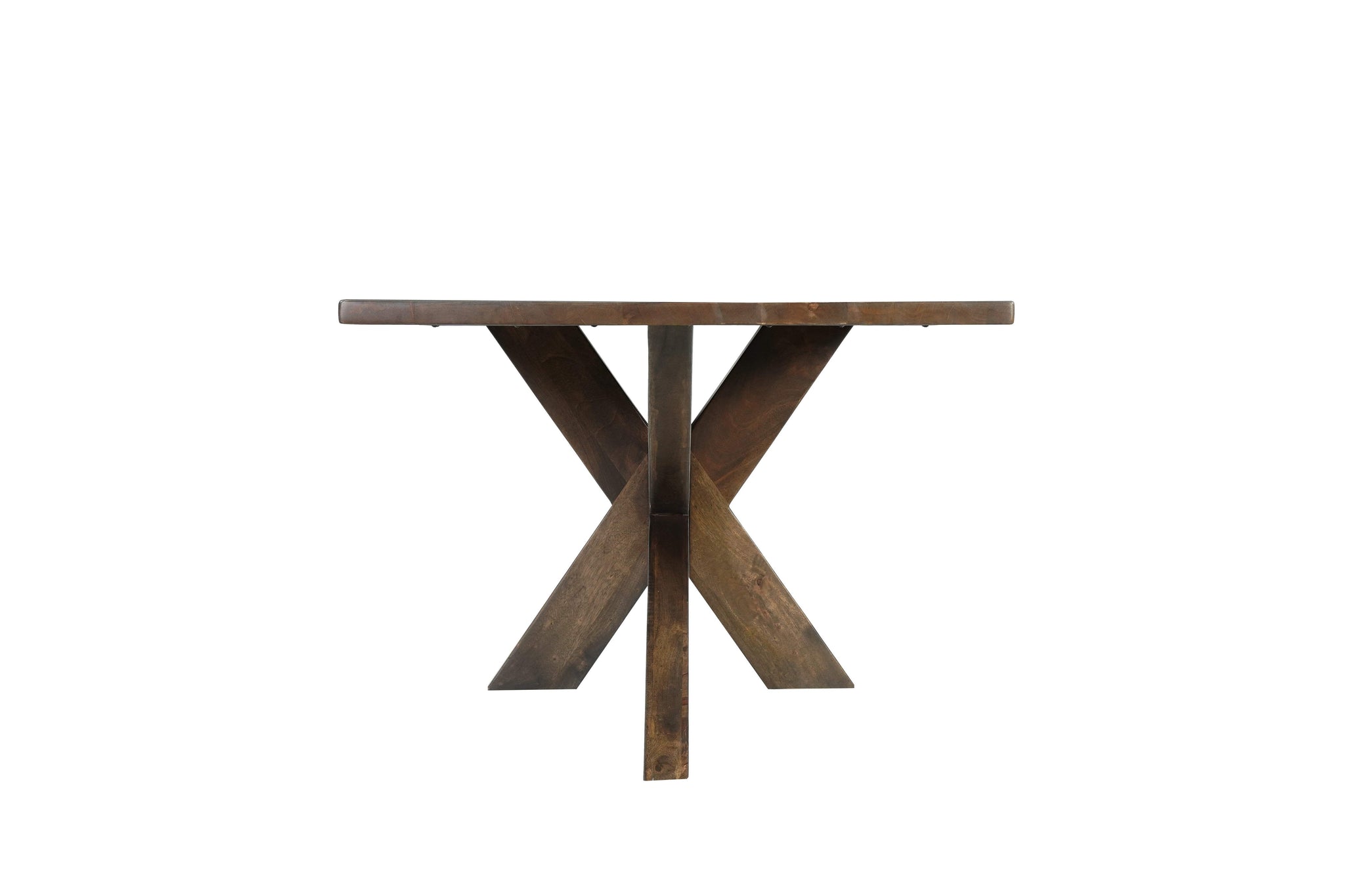78" Brown Solid Wood Cross Leg Base Dining Table - HomeRoots - Flyclothing LLC