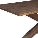 78" Brown Solid Wood Cross Leg Base Dining Table - HomeRoots - Flyclothing LLC