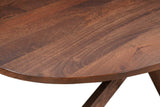 92" Brown Solid Wood Cross Leg Base Oval Dining Table - HomeRoots - Flyclothing LLC