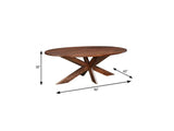 92" Brown Solid Wood Cross Leg Base Oval Dining Table - HomeRoots - Flyclothing LLC