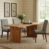 72" Natural Solid Wood Live Edge Sled Base Dining Table - Homeroots - Flyclothing LLC