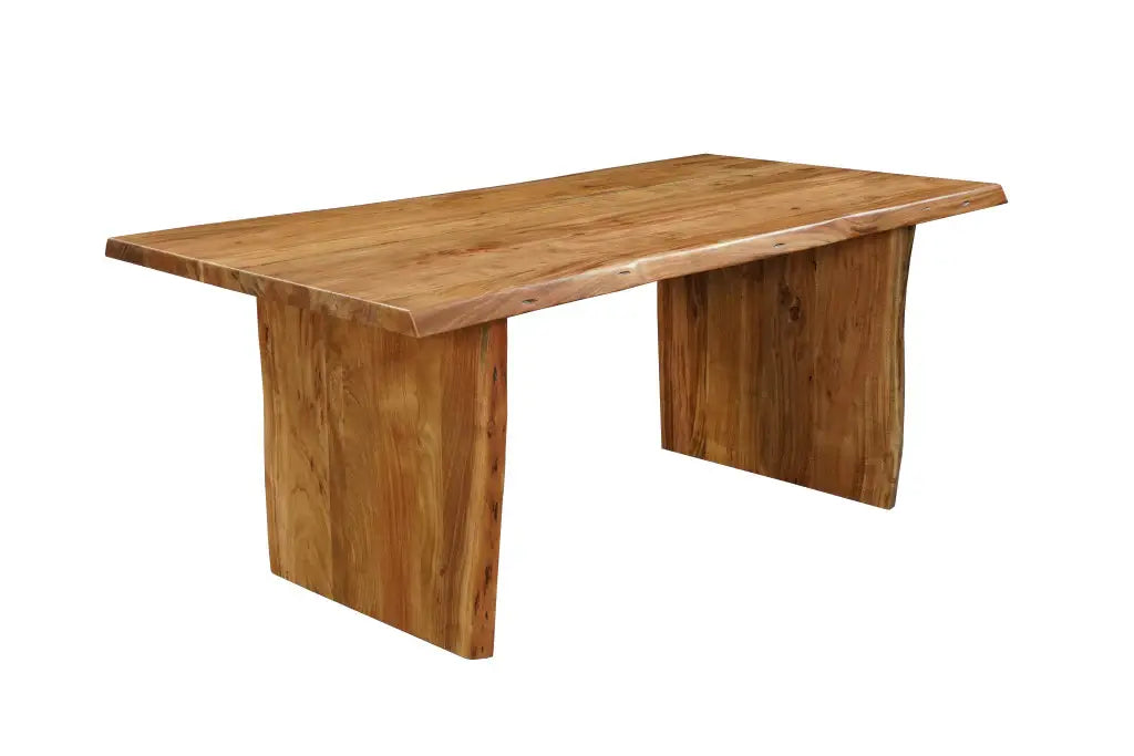 72" Natural Solid Wood Live Edge Sled Base Dining Table - Homeroots - Flyclothing LLC