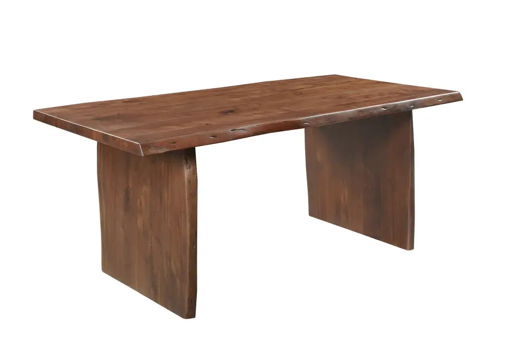 72" Brown Solid Wood Live Edge Sled Base Dining Table - Homeroots - Flyclothing LLC