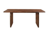 72" Brown Solid Wood Live Edge Sled Base Dining Table - Homeroots - Flyclothing LLC
