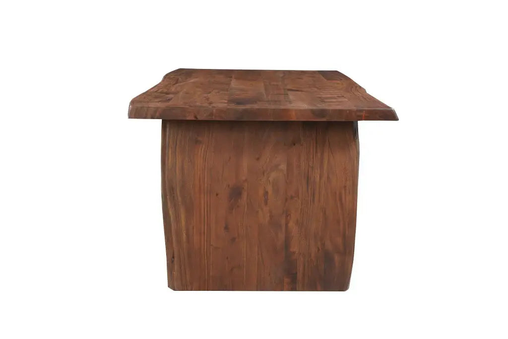 72" Brown Solid Wood Live Edge Sled Base Dining Table - Homeroots - Flyclothing LLC
