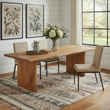 108" Natural Solid Wood Live Edge Sled Base Dining Table - Homeroots - Flyclothing LLC