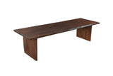 108" Brown Solid Wood Live Edge Sled Base Dining Table - Homeroots - Flyclothing LLC