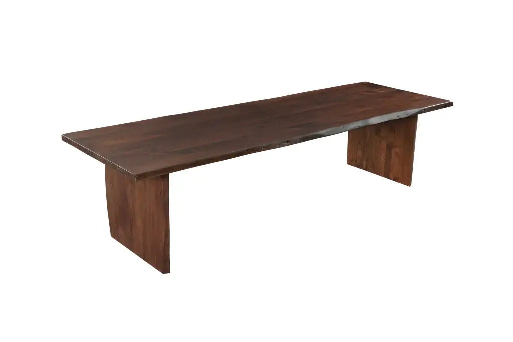 108" Brown Solid Wood Live Edge Sled Base Dining Table - Homeroots - Flyclothing LLC