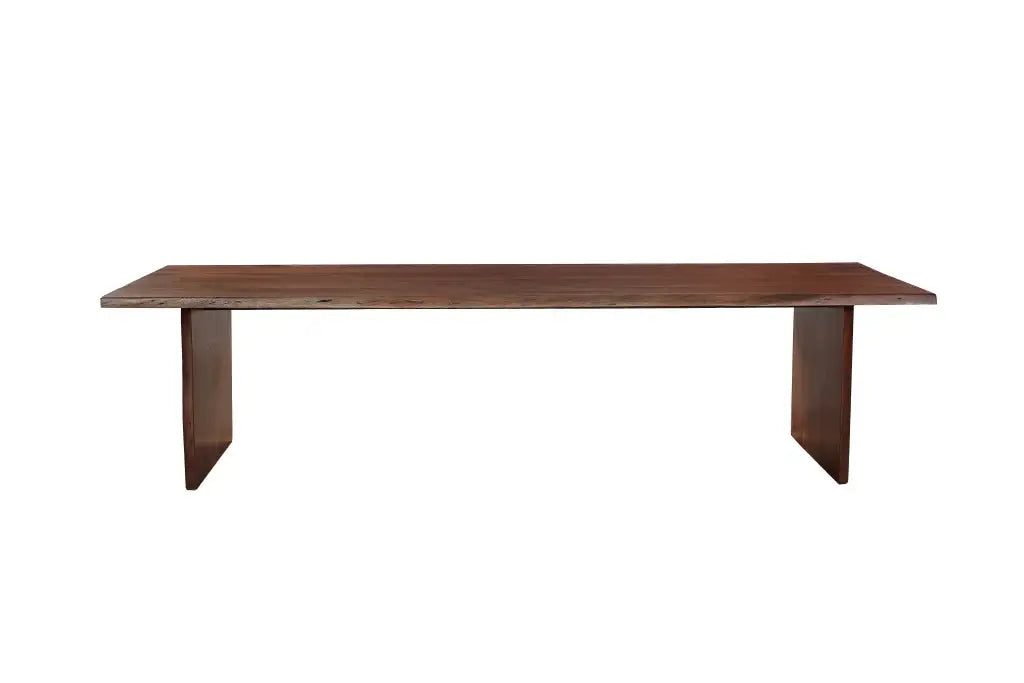 108" Brown Solid Wood Live Edge Sled Base Dining Table - Homeroots - Flyclothing LLC
