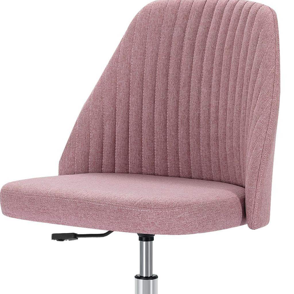 Pink and Silver Adjustable Height Swivel Rolling Office Chair - Homeroots - Flyclothing LLC
