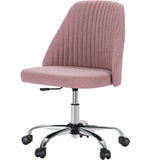 Pink and Silver Adjustable Height Swivel Rolling Office Chair - Homeroots - Flyclothing LLC