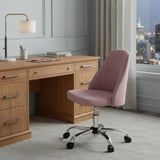 Pink and Silver Adjustable Height Swivel Rolling Office Chair - Homeroots - Flyclothing LLC