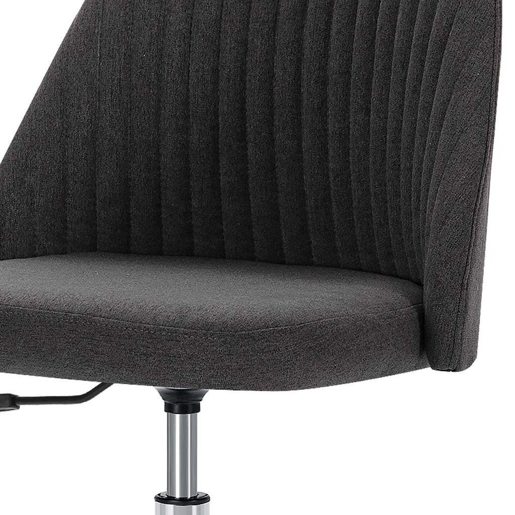 Dark Gray and Silver Adjustable Height Swivel Rolling Office Chair - Homeroots - Flyclothing LLC